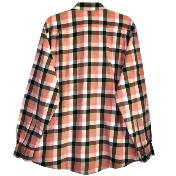 Southern Tide Checked Long Sleeve Button Down in Coral/Navy/Tan White Men’s L - Picture 5 of 8